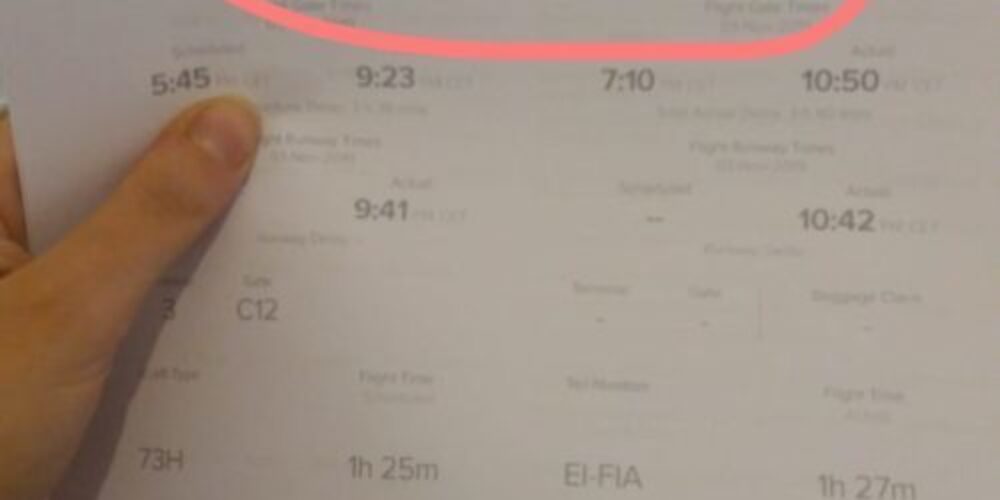 VOLO IN RITARDO PER PROBLEMI TECNICI